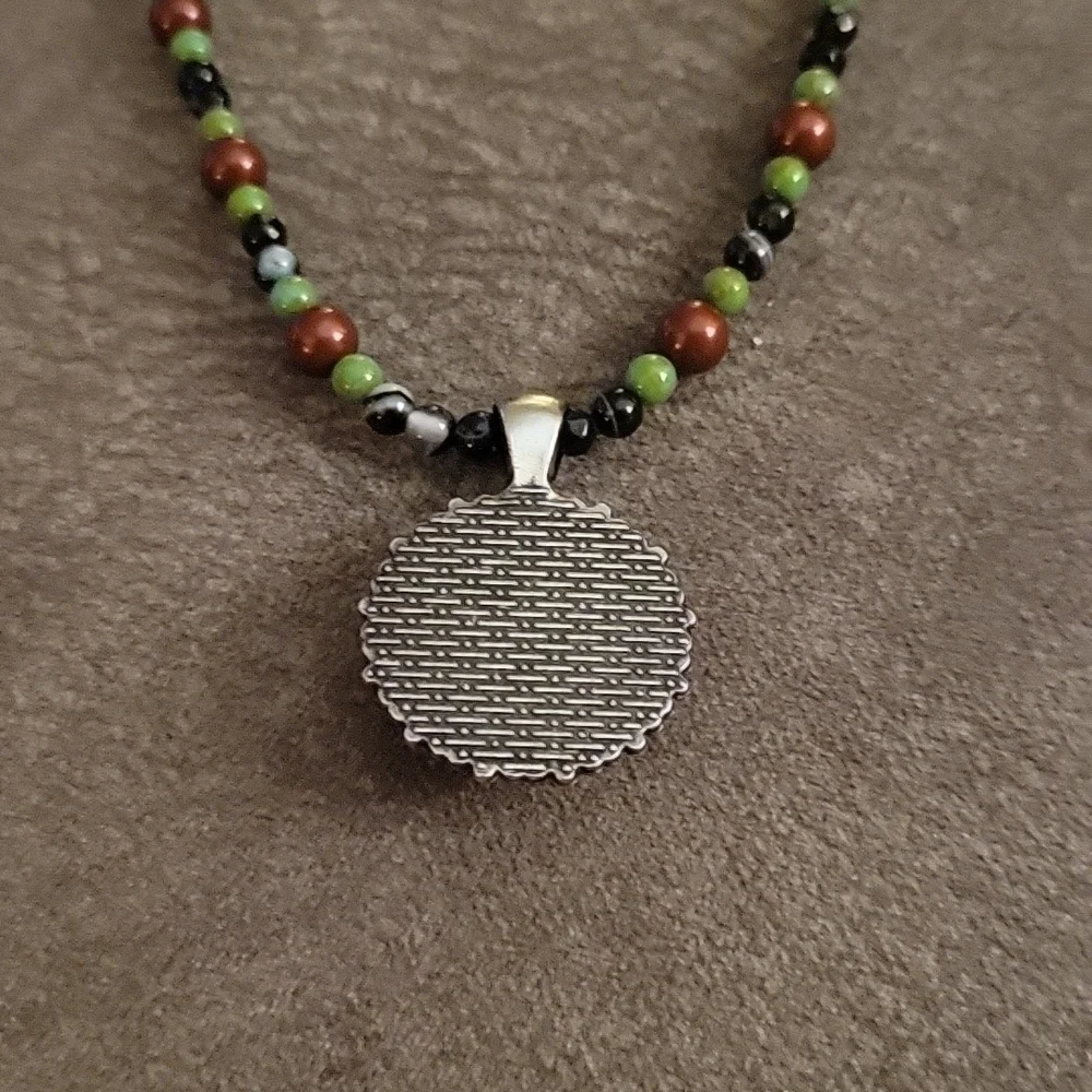 Handmade Agate Swarovski Pearl Czech Glass Pendant Necklace - Picture 7 of 8